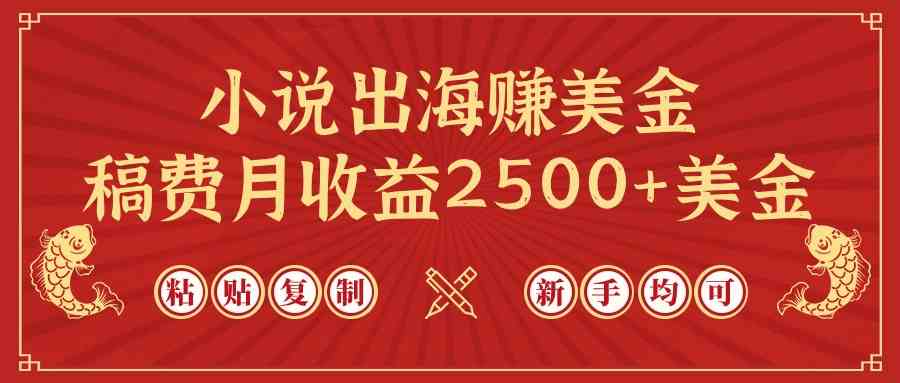 （9765期）小说出海赚美金，稿费月收益2500+美金，仅需chatgpt粘贴复制，新手也能玩转