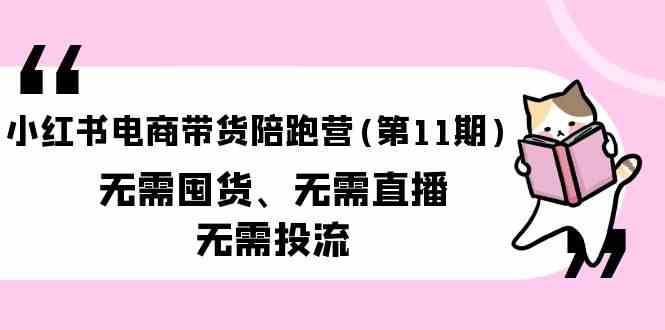 小红书电商卖货陪跑营(第11期)无需囤货、不用直播间、不用投流