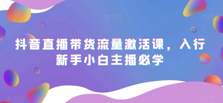 抖音直播带货流量激活课，入行新手小白主播必学-暖阳网-优质付费教程和创业项目大全