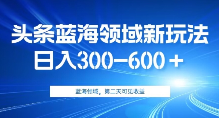 AI今日头条歪门邪道蓝海领域新模式2.0，日入300-600＋，附家庭保姆级实例教程【揭密】