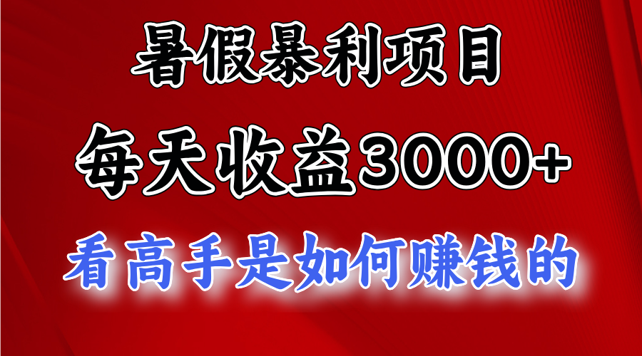 （11422期）暑期赚钱项目，每日盈利3000  加把劲可以达到5000 ，暑期大流量来了