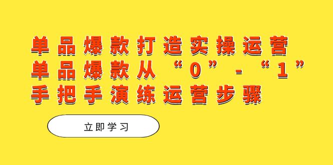 （7488期）品类爆款打造实际操作经营，品类爆品从“0”-“1”从零演习经营流程