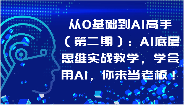 从0基本到AI大神（第二期）：AI思维模式实战教学，试着用AI，你去自己当老板！