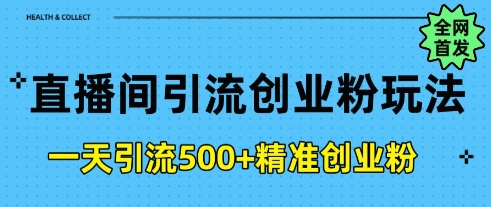 直播间引流自主创业粉，一天引流方法500 精确自主创业粉